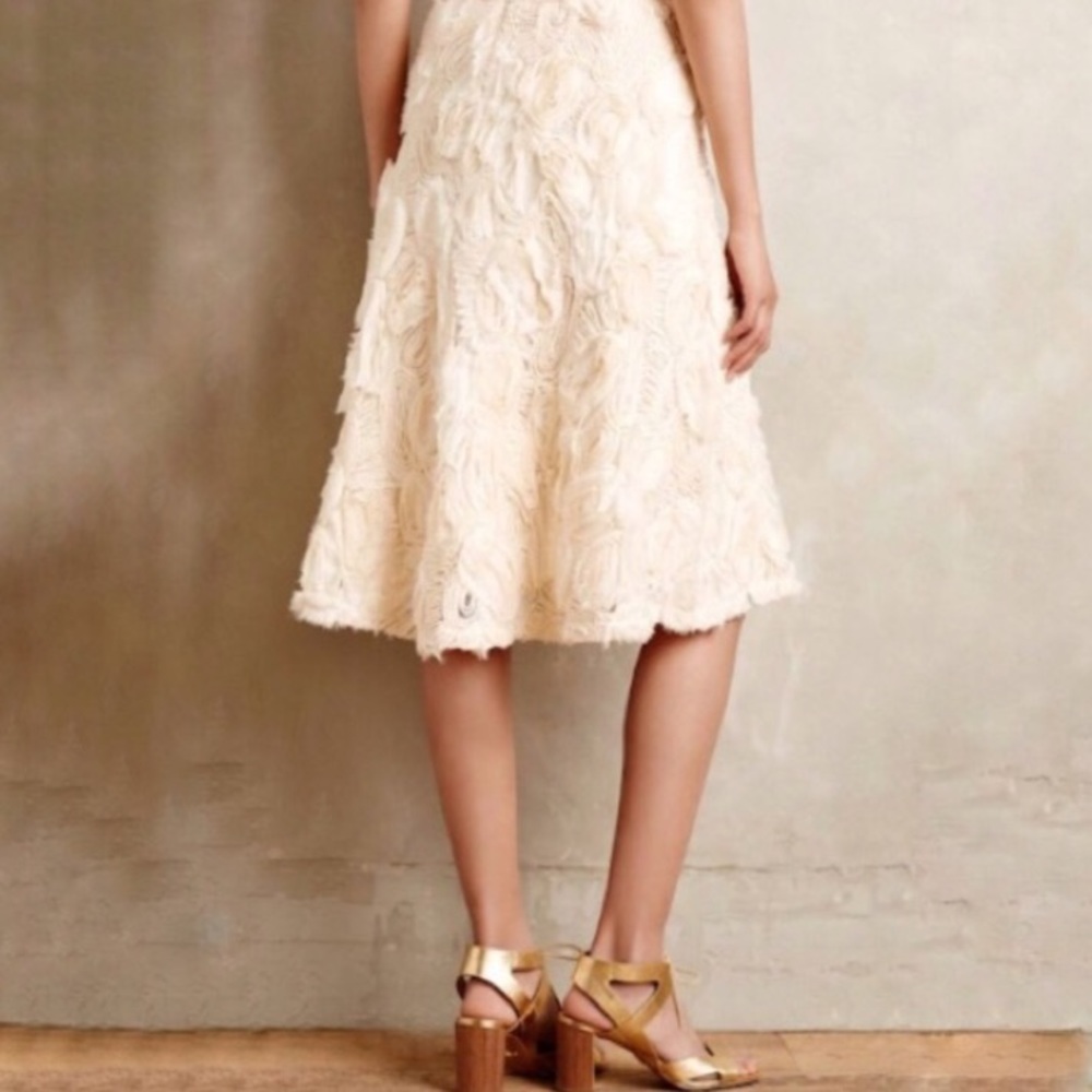 Anthropologie Tufted Blossom Skirt - Picture 2 of 7